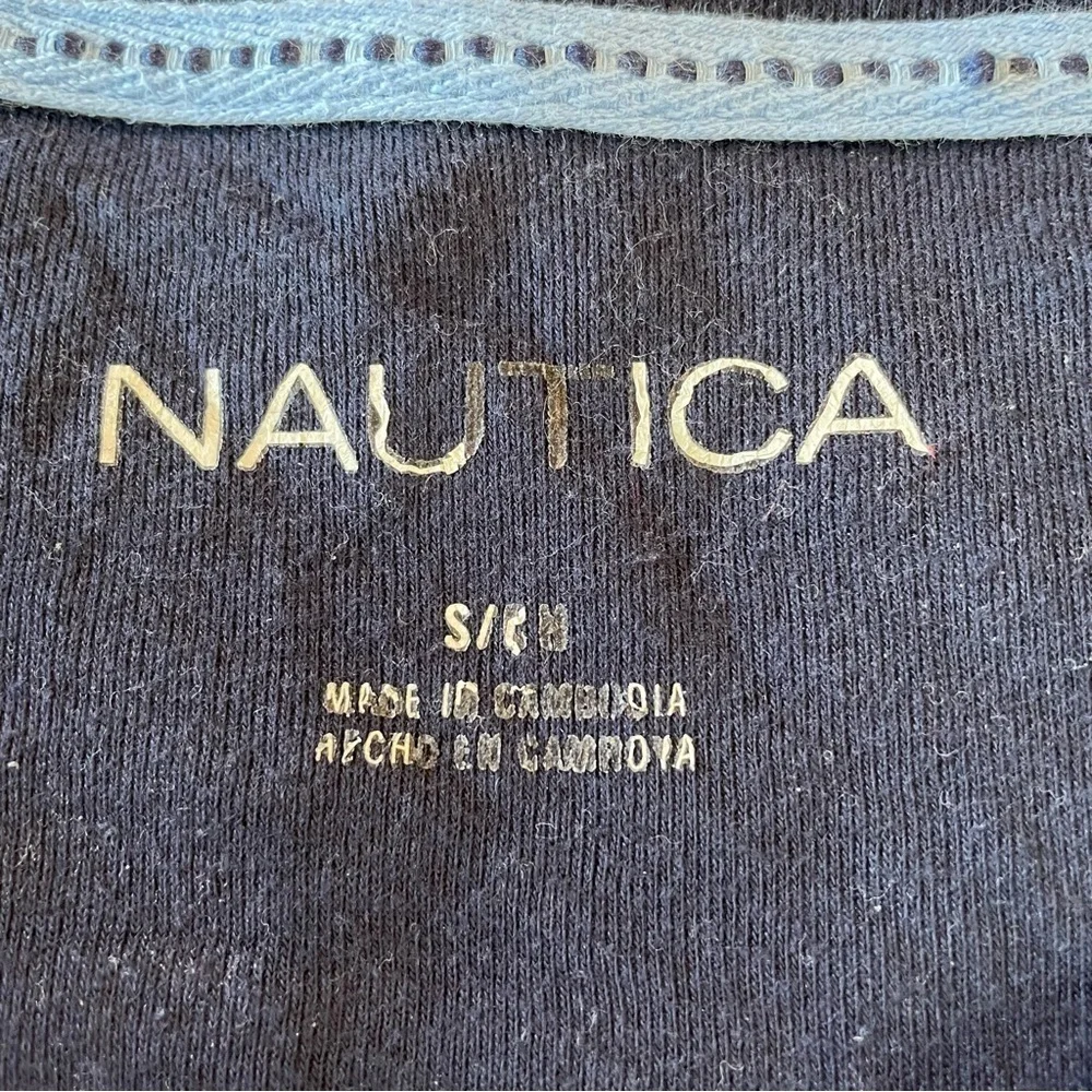 Nautica Navy Blue Bubble Print Long Sleeve Pajama Set Small